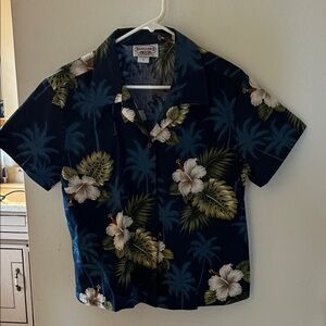 Tropical Print Button Down Shirt